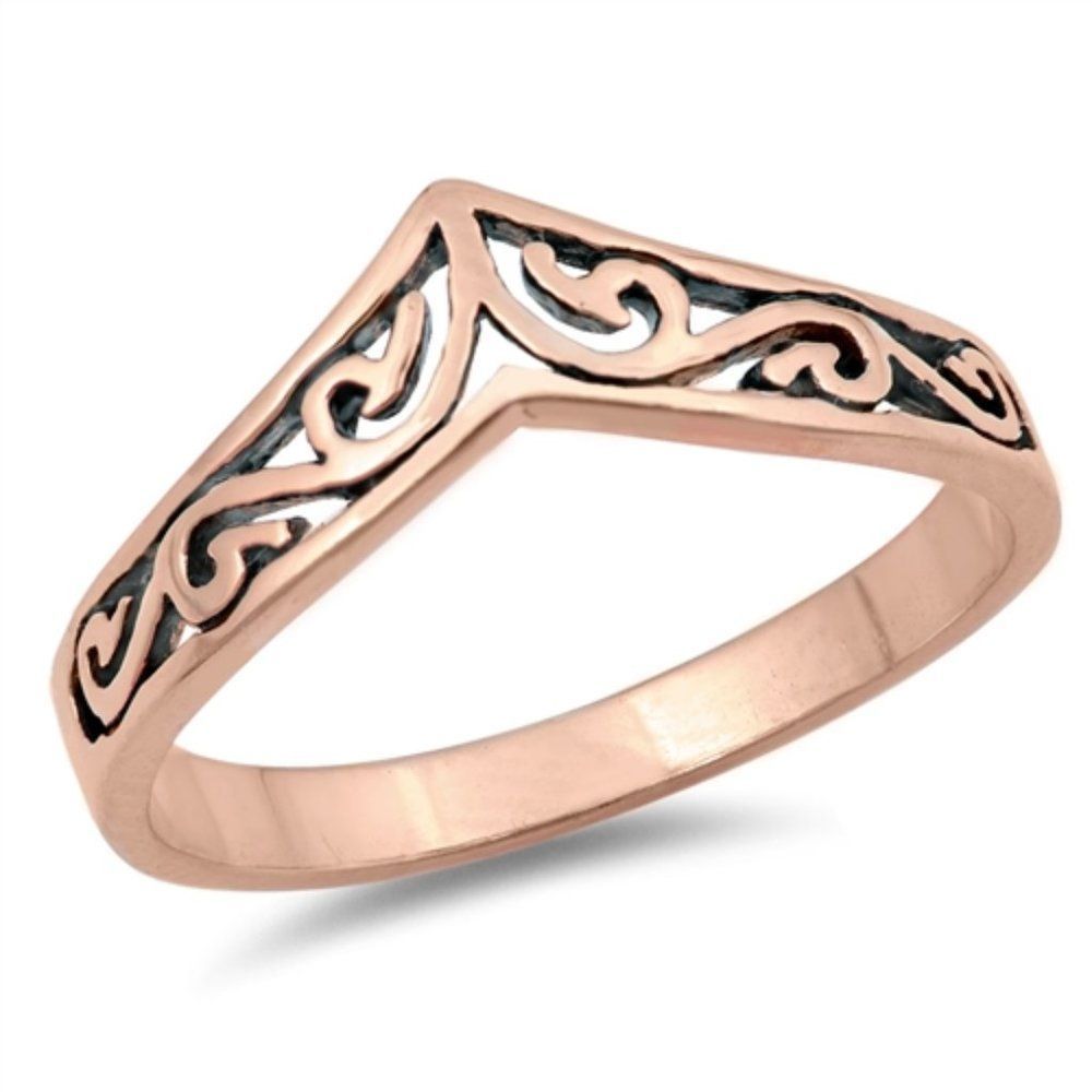Sterling Silver RG Chevron  Band Ring
